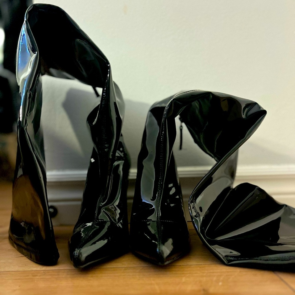SHEIN Glossy Over-the-Knee Boots